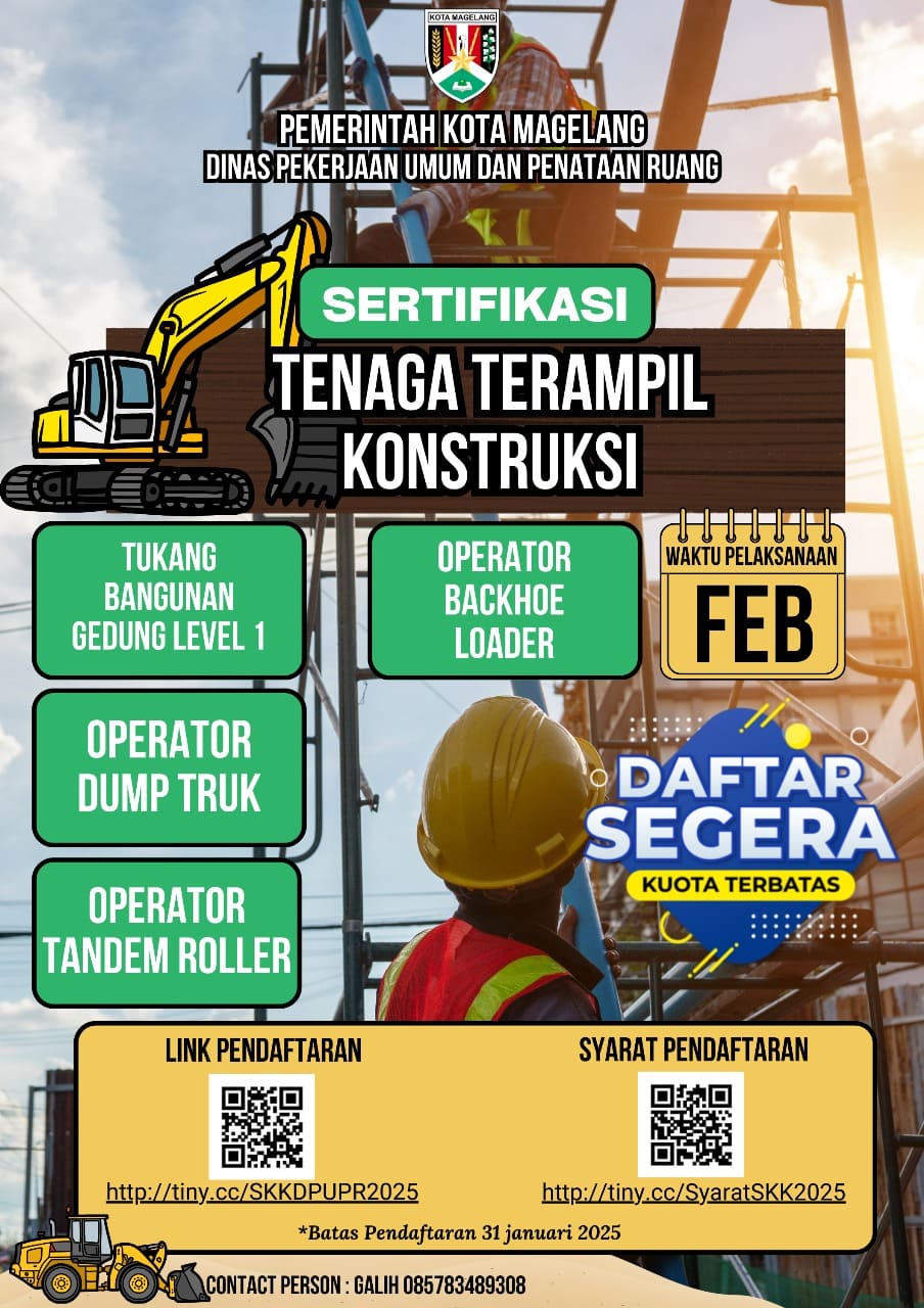 Pendaftaran Sertifikasi Tenaga Terampil Konstruksi 